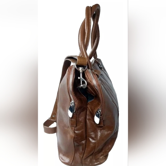 Ashwood Gina Leather Handbag 3 Section Large Work Handbag~Brown - Picture 5 of 9